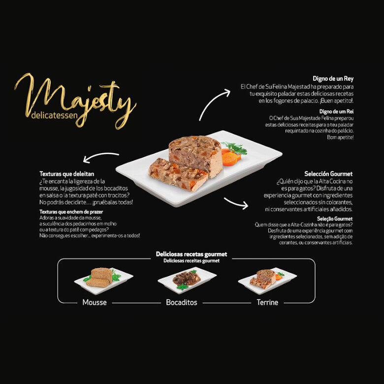 Majesty Adult Terrine Frango e Legumes lata para gatos, , large image number null